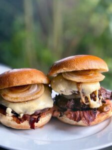 Reh-Burger vom Grill